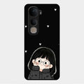 Sweet Blush Girl Glass Case Cover For Vivo Y400 5G