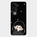 Sweet Blush Girl Glass Case Cover For Vivo Y400 5G