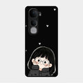 Sweet Blush Girl Glass Case Cover For Vivo Y400 Pro 5G
