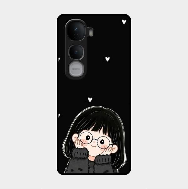 Sweet Blush Girl Glass Case Cover For Vivo Y400 Pro 5G