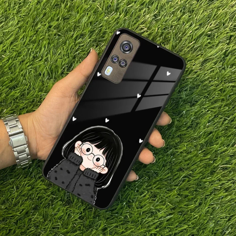 Sweet Blush Girl Glass Case Cover For Vivo - ShopOnCliQ