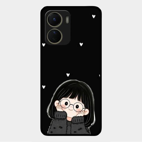 Sweet Blush Girl Glass Case Cover For Vivo Y56 5G