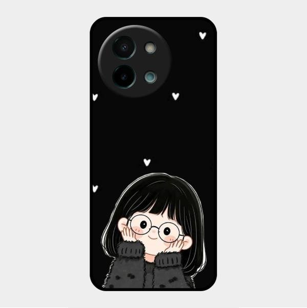 Sweet Blush Girl Glass Case Cover For Vivo Y58 5G