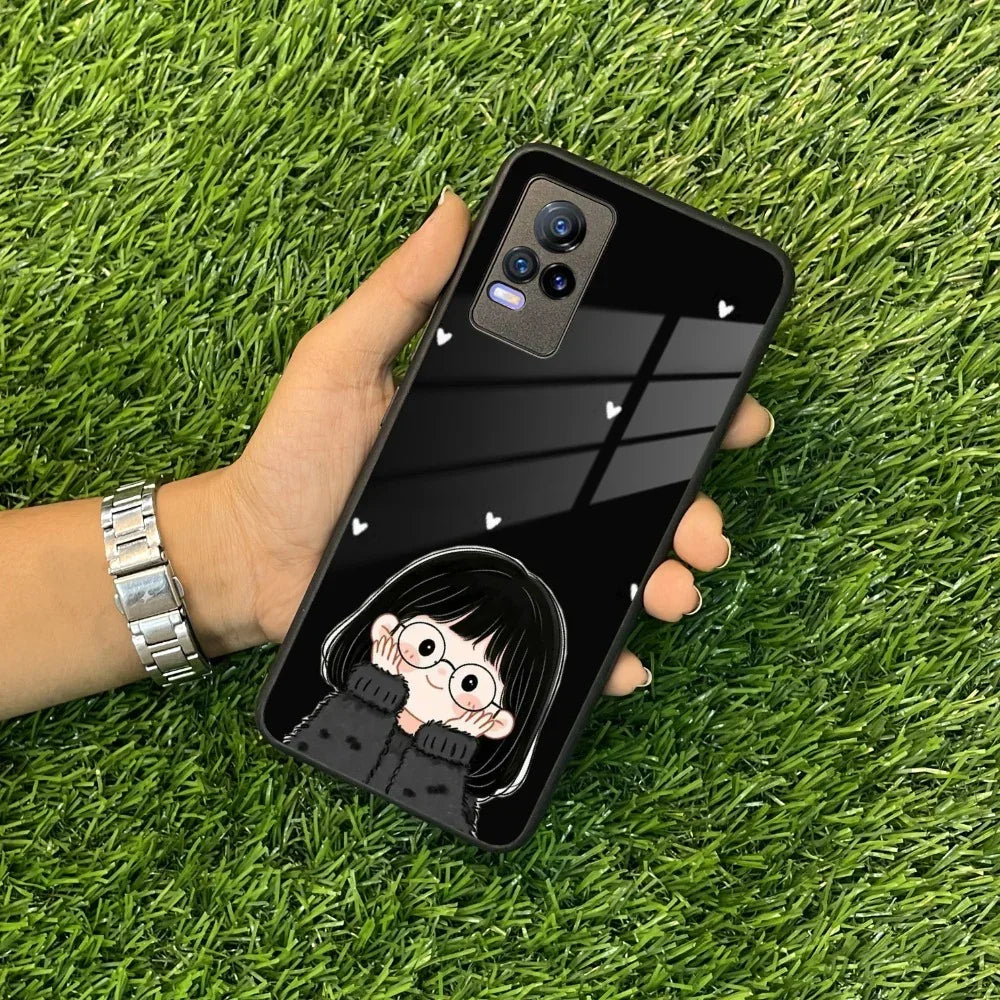 Sweet Blush Girl Glass Case Cover For Vivo - ShopOnCliQ