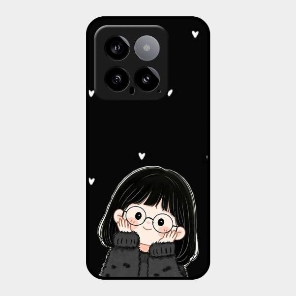 Sweet Blush Girl Glass Case Cover For Xiaomi 14 5G