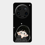 Sweet Blush Girl Glass Case Cover For Xiaomi 14 Ultra