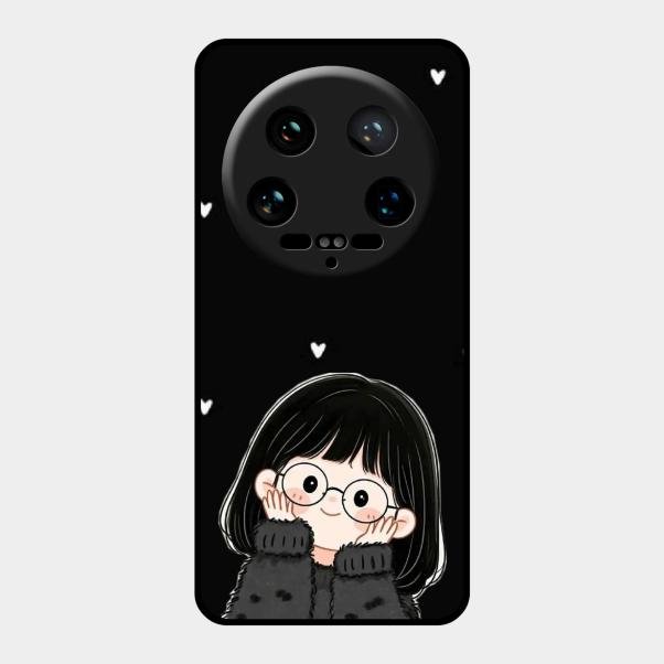 Sweet Blush Girl Glass Case Cover For Xiaomi 14 Ultra