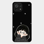 Sweet Blush Girl Glass Case Cover For Xiaomi Mi 11 Lite