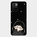 Sweet Blush Girl Glass Case Cover For Xiaomi Redmi 10 Prime