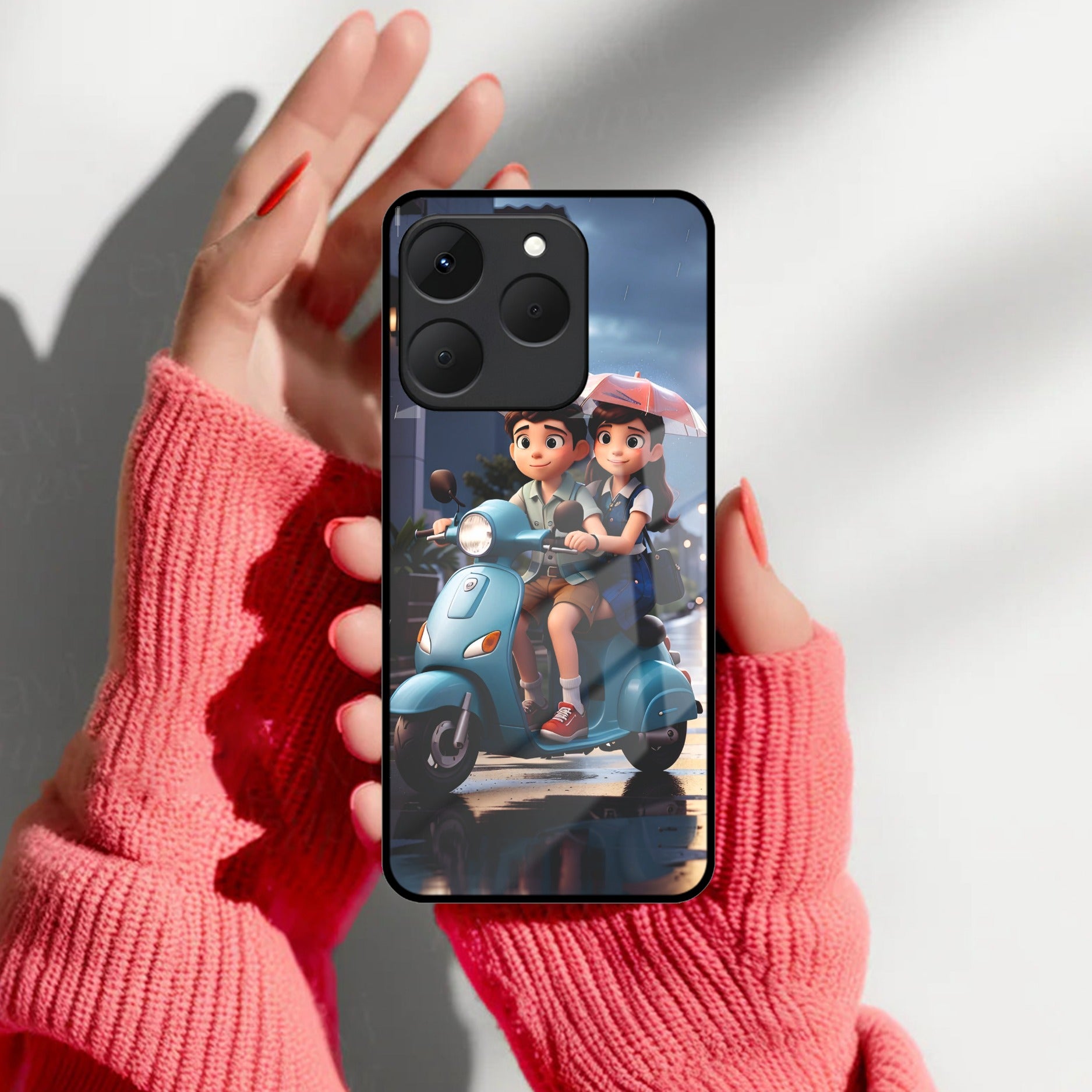 Customize Name Gradient Glass Case Cover Red Wine For Realme/Narzo