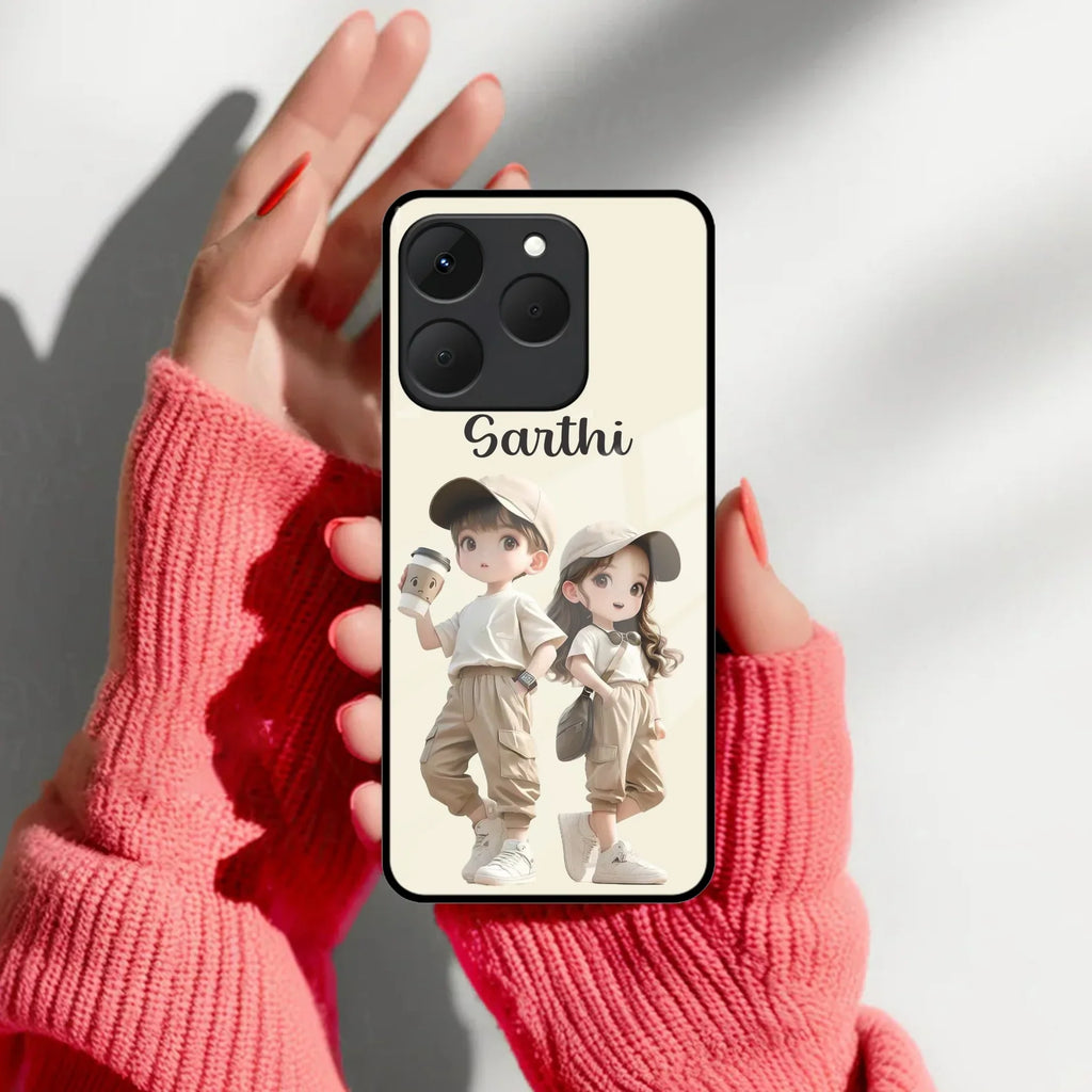 Floral Night Glass Case Cover For Realme/Narzo
