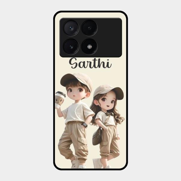 sweet harmony glossy metal case cover for Poco X6 Pro 5G