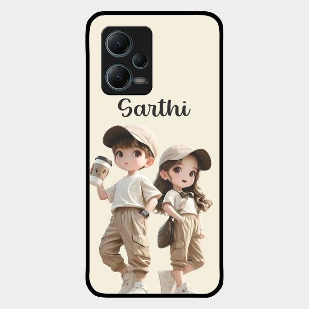 sweet harmony glossy metal case cover for Redmi Note 12 5G