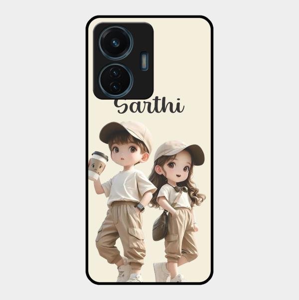 sweet harmony glossy metal case cover for Vivo T1 44W 4G