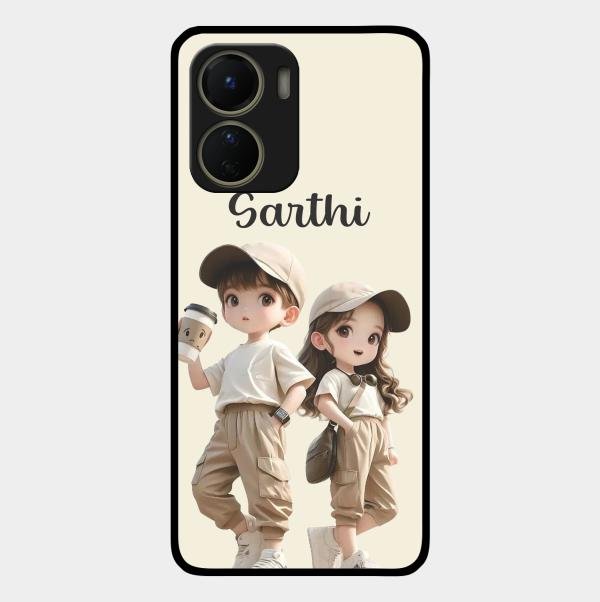 sweet harmony glossy metal case cover for Vivo T2X 5G