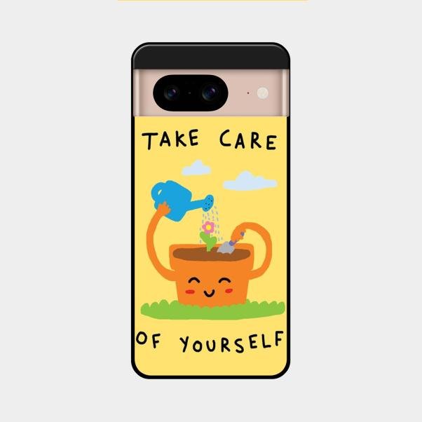 Take Care Glossy Metal Case Cover For Google Pixel 8 5G