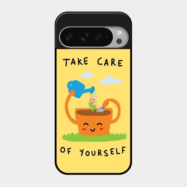 Take Care Glossy Metal Case Cover For Google Pixel 9 Pro Xl