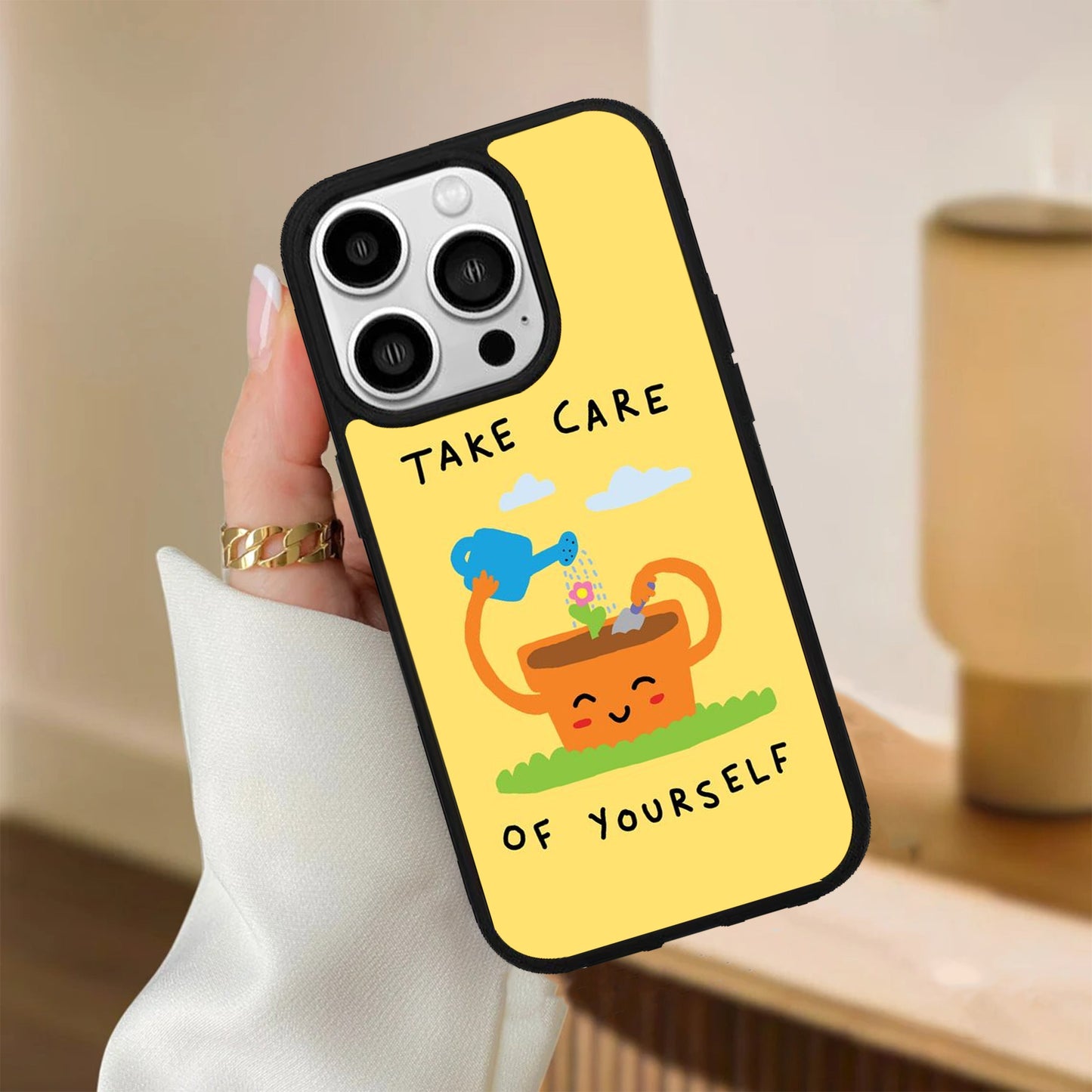 Take Care Glossy Metal Case Cover For iPhone