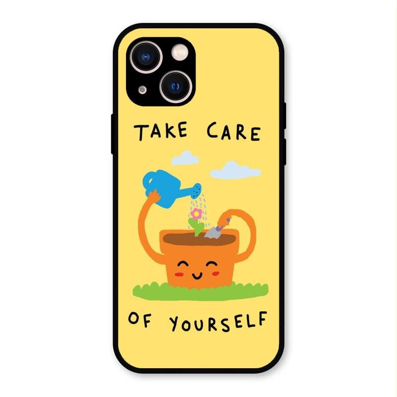 Take Care Glossy Metal Case Cover For iPhone 13