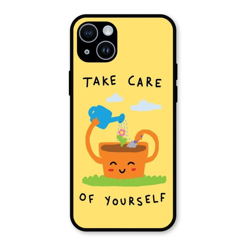 Take Care Glossy Metal Case Cover For iPhone 14 Plus