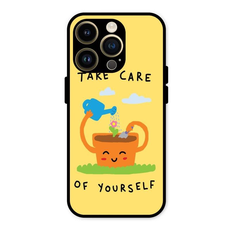 Take Care Glossy Metal Case Cover For iPhone 14 Pro Max