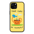 Take Care Glossy Metal Case Cover For iPhone 15