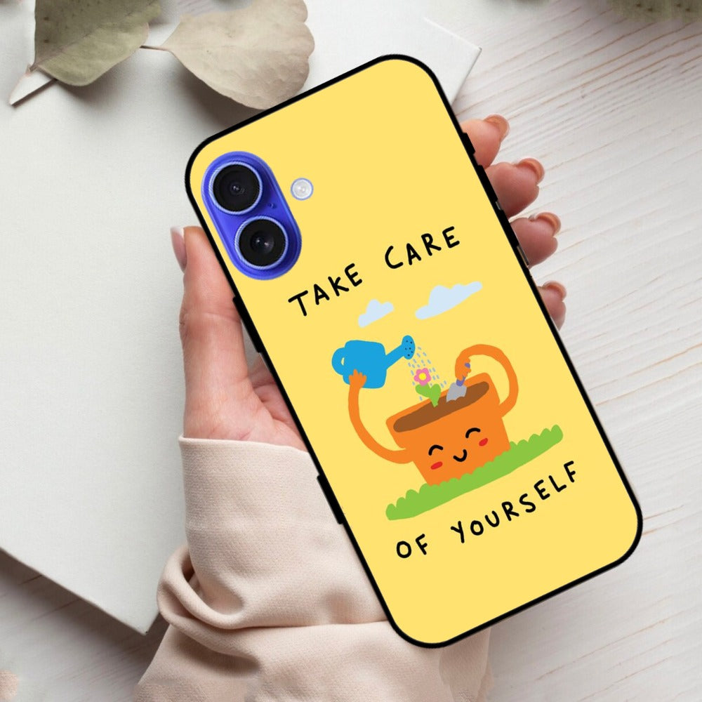 Take Care Glossy Metal Case Cover For iPhone