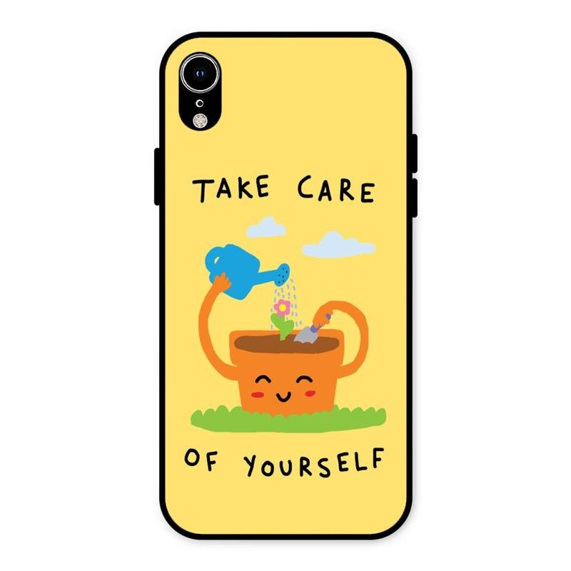 Take Care Glossy Metal Case Cover For iPhone XR
