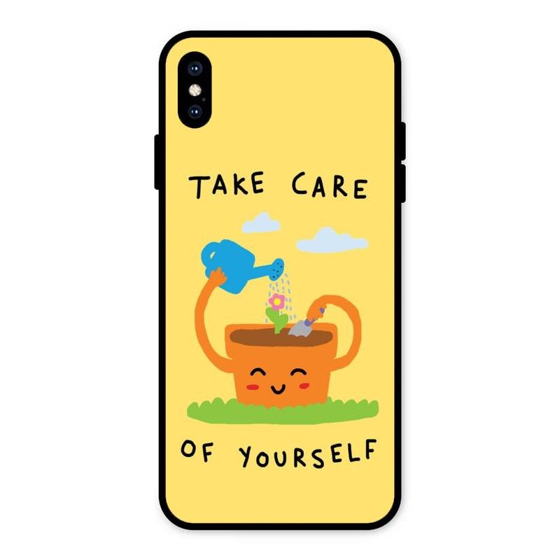 Take Care Glossy Metal Case Cover For iPhone XS Max