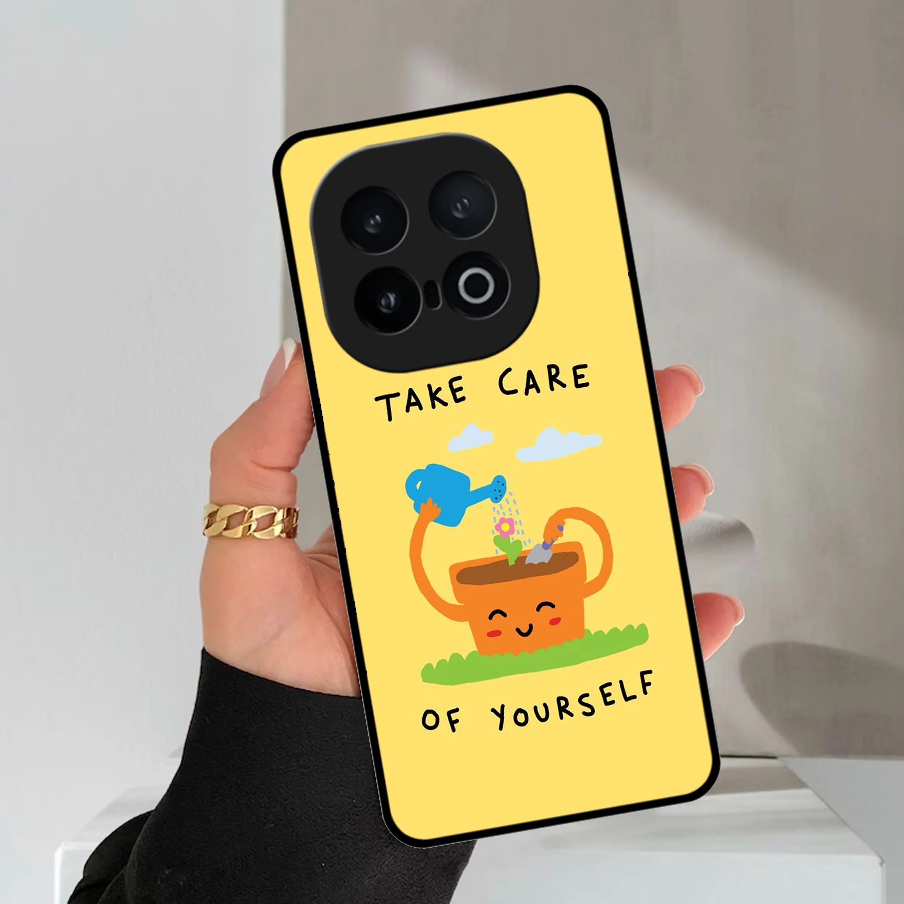 Take Care Glossy Metal Case Cover For Vivo - ShopOnCliQ