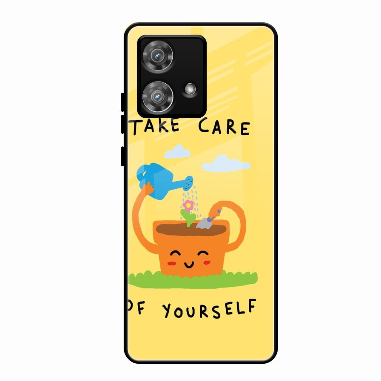 Take Care Glossy Metal Case Cover For Motorola Edge 40 5G