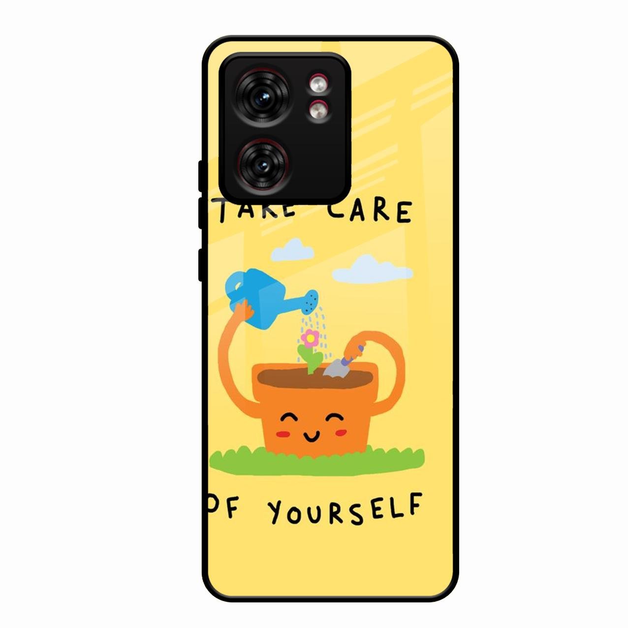 Take Care Glossy Metal Case Cover For Motorola Edge 40