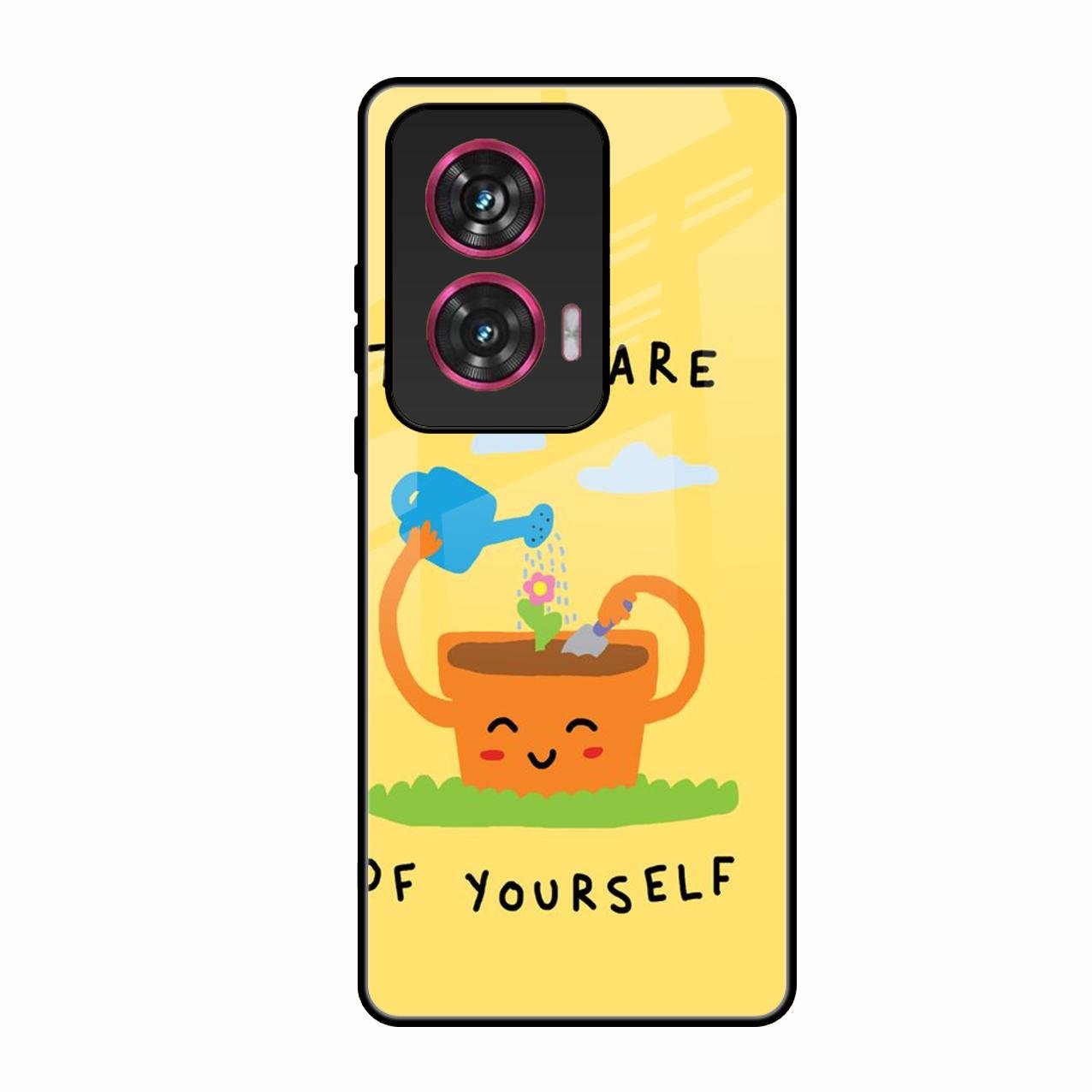 Take Care Glossy Metal Case Cover For Motorola Edge 50 Fusion 5G