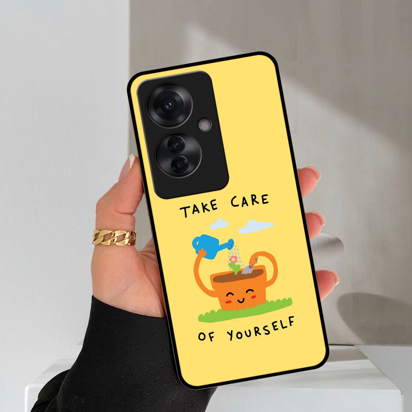 Take Care Glossy Metal Case Cover For Oppo