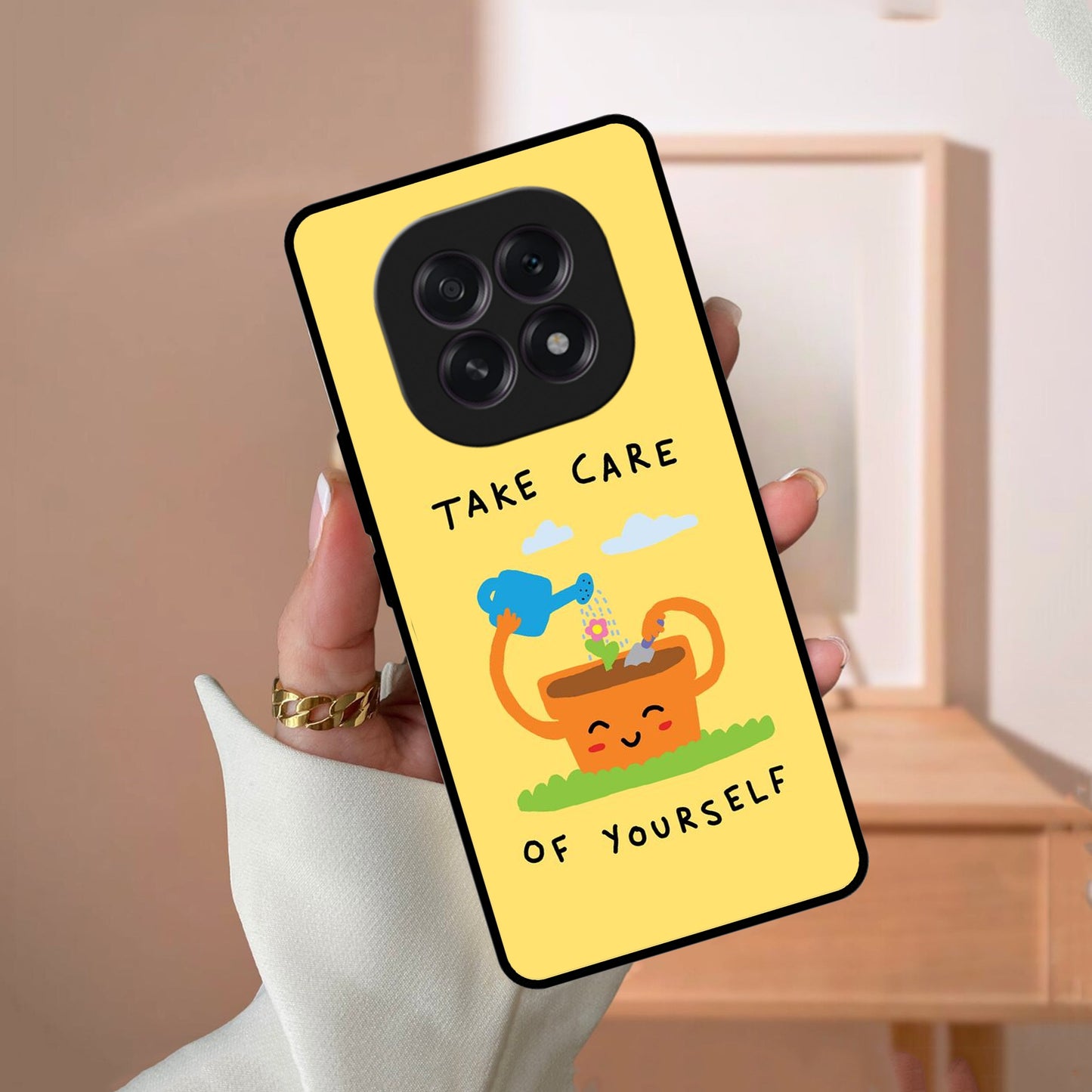 Take Care Glossy Metal Case Cover For Oppo