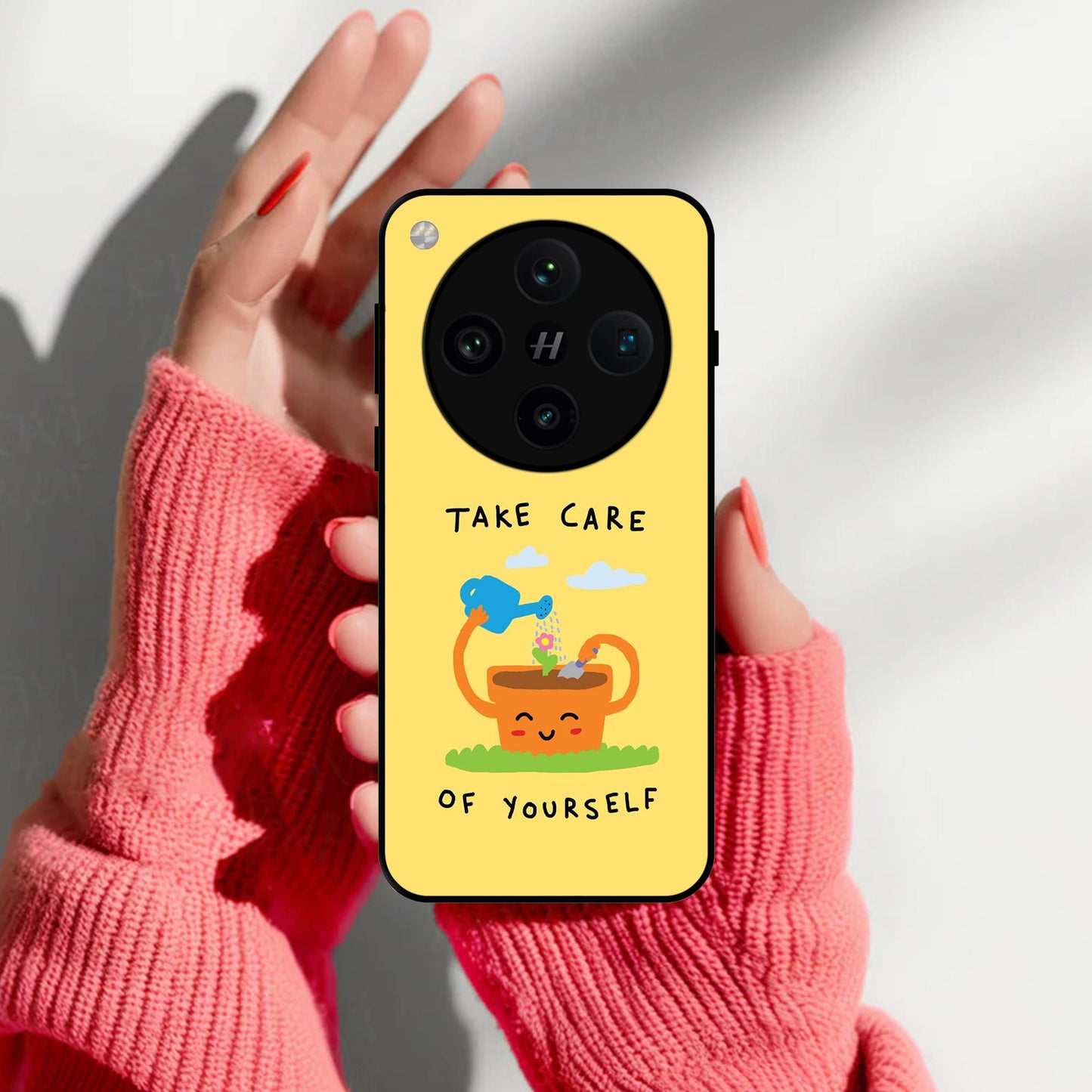 Take Care Glossy Metal Case Cover For Oppo