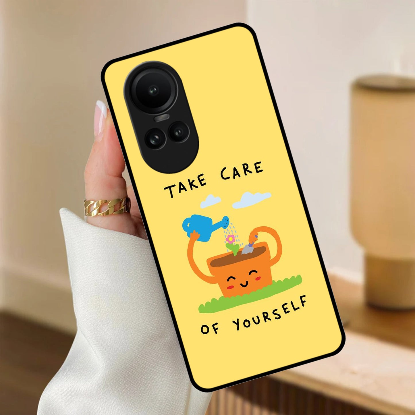 Take Care Glossy Metal Case Cover For Oppo