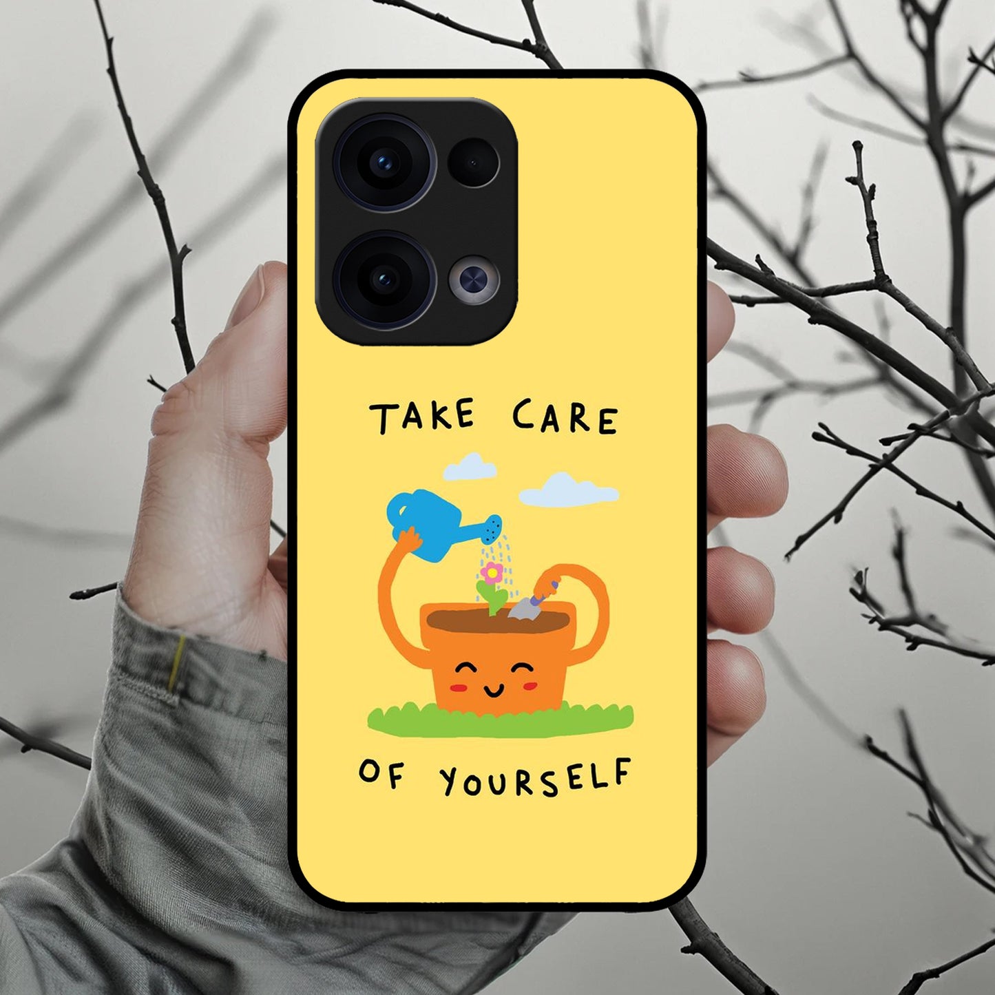 Take Care Glossy Metal Case Cover For Oppo