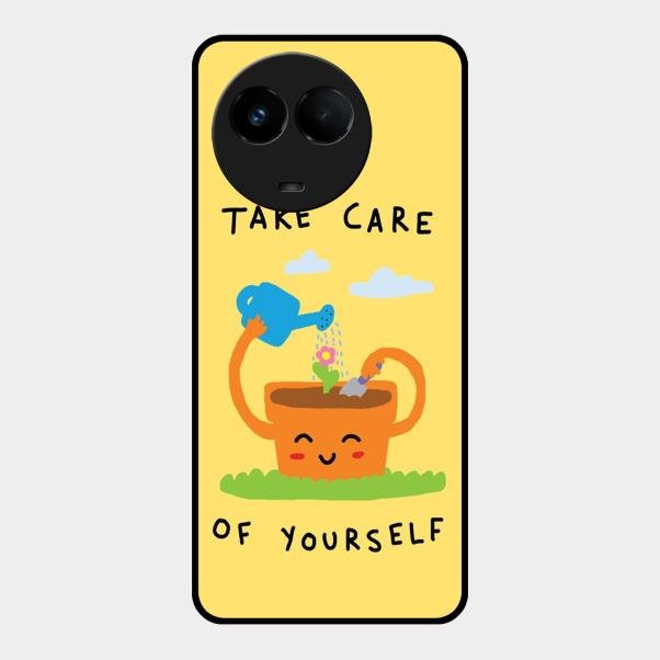 Take Care Glossy Metal Case Cover For Realme 11X 5G
