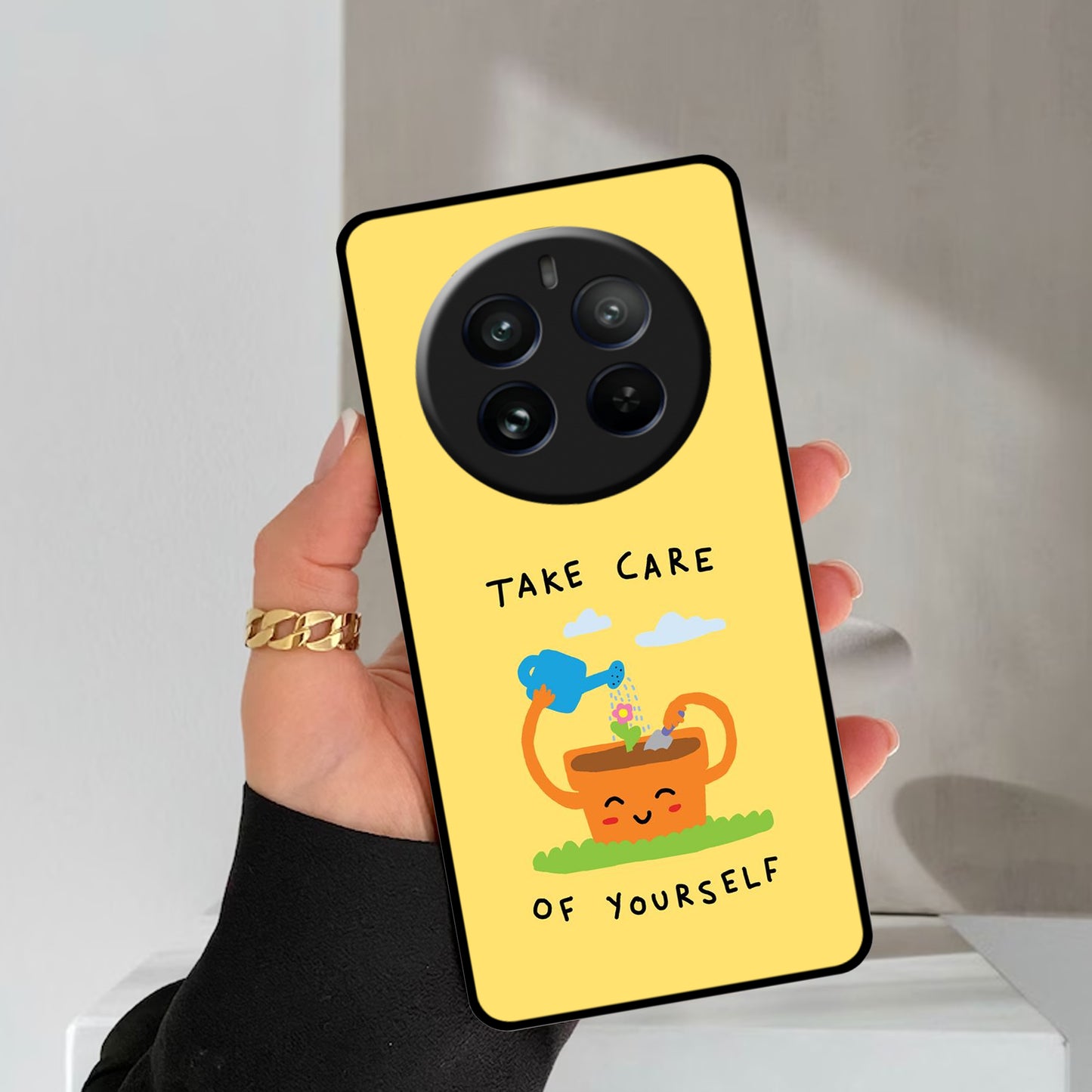 Take Care Glossy Metal Case Cover For Realme