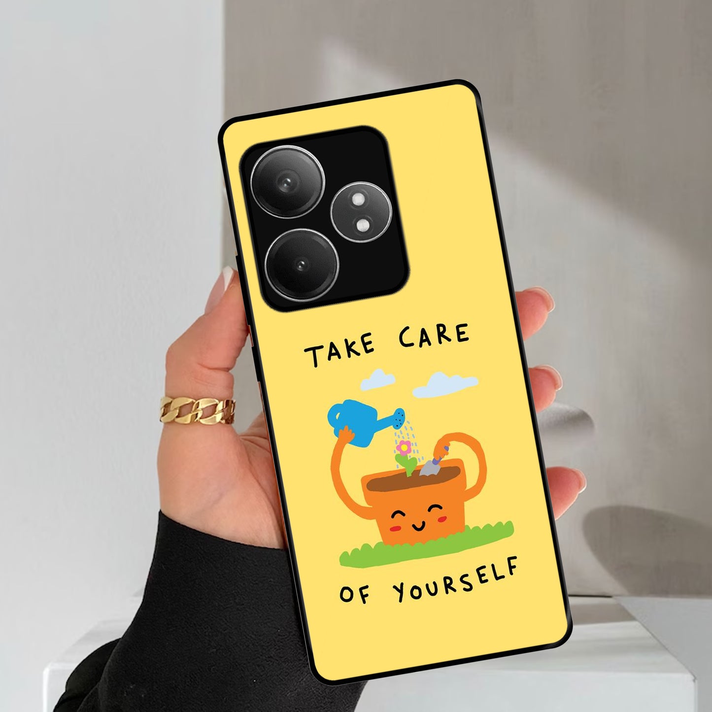 Take Care Glossy Metal Case Cover For Realme