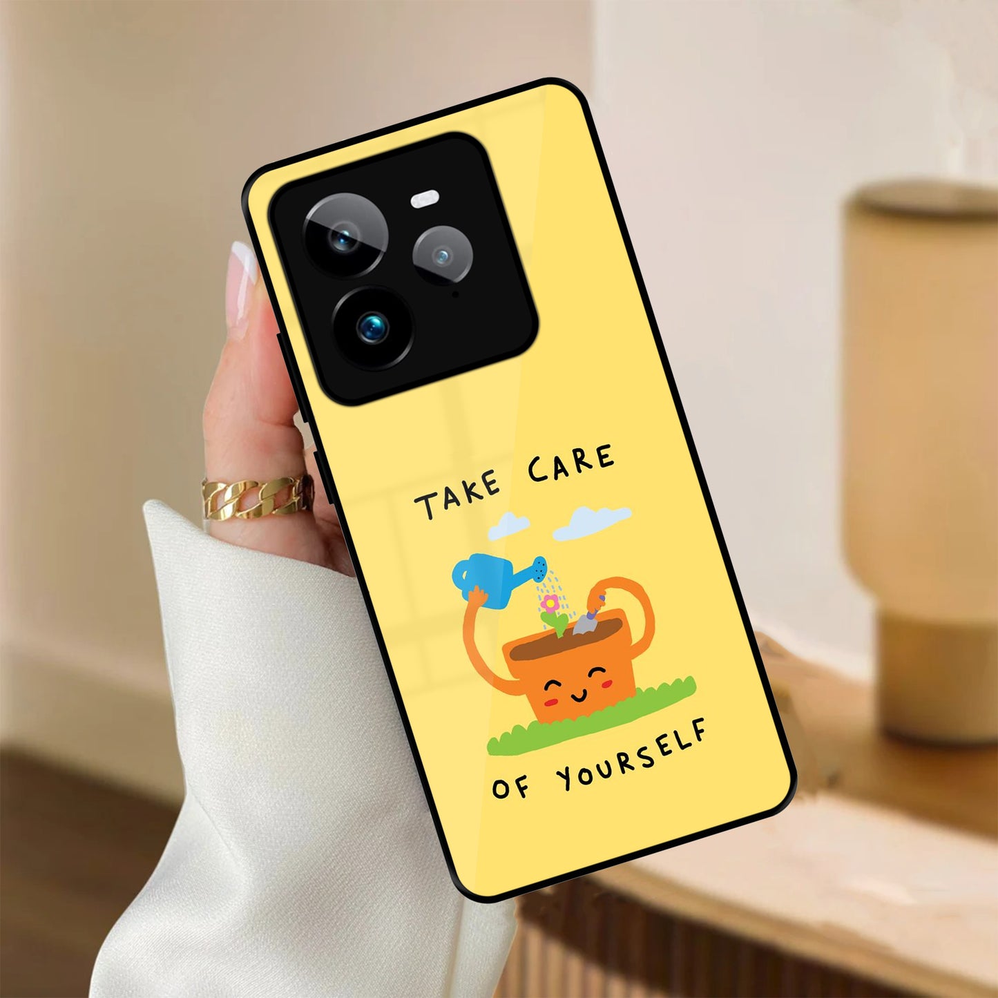 Take Care Glossy Metal Case Cover For Realme