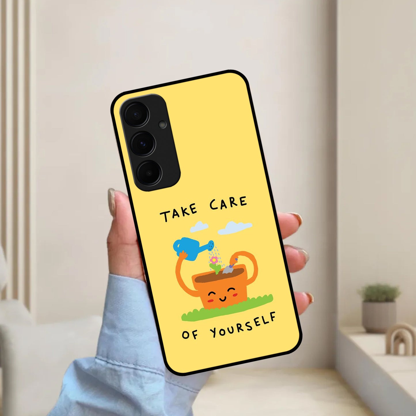 Take Care  Glossy Metal Case Cover For Samsung