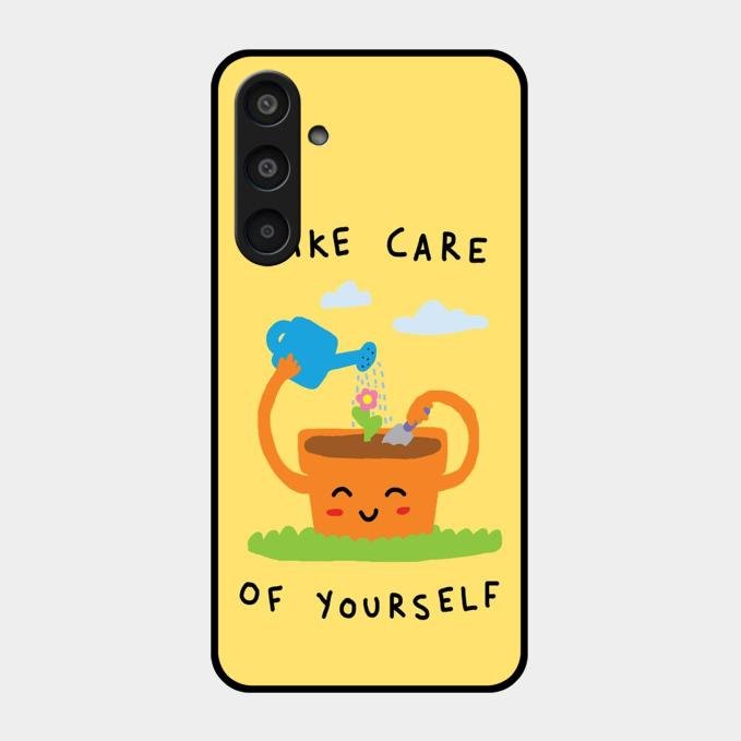 Take Care Glossy Metal Case Cover For Samsung Galaxy M35 5G