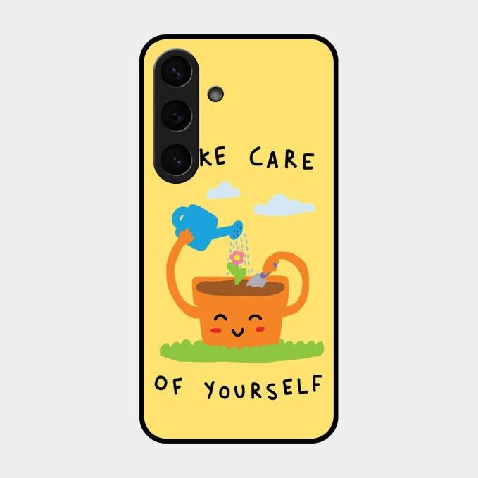 Take Care Glossy Metal Case Cover For Samsung Galaxy S25 Plus 5G