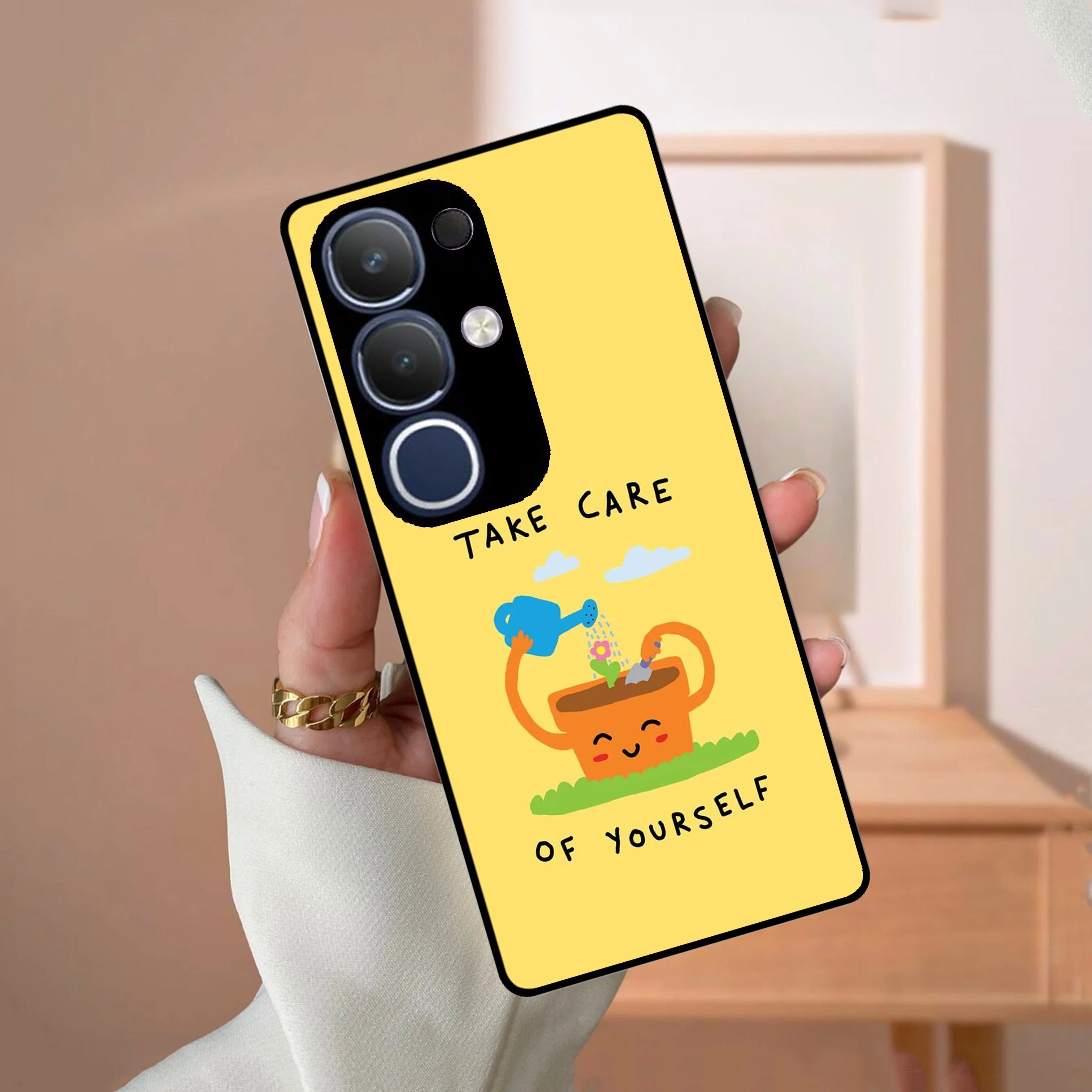 Take Care Glossy Metal Case Cover For Vivo - ShopOnCliQ