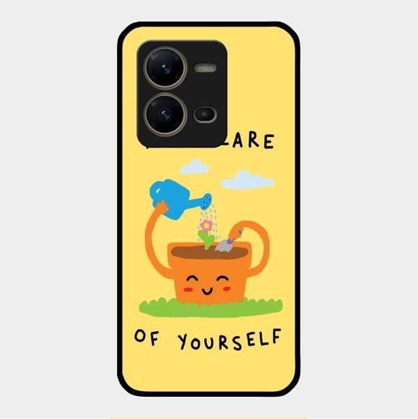 Take Care Glossy Metal Case Cover For Vivo V25 5G