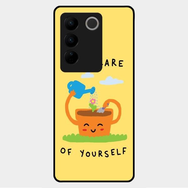 Take Care Glossy Metal Case Cover For Vivo V27 5G