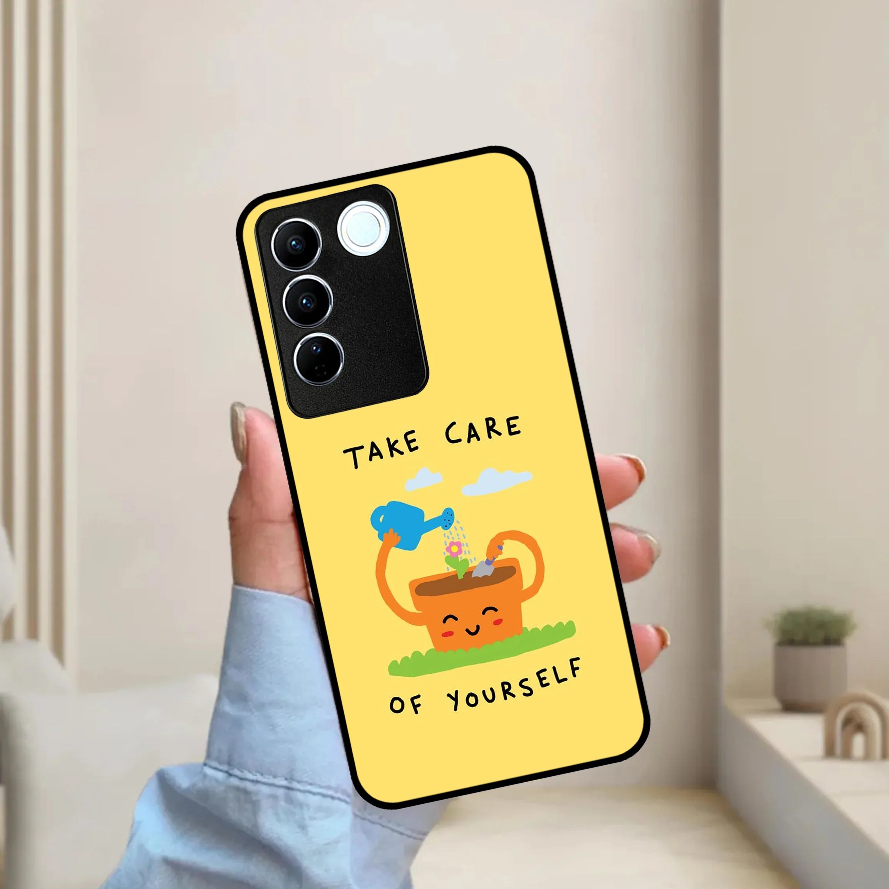 Take Care Glossy Metal Case Cover For Vivo - ShopOnCliQ