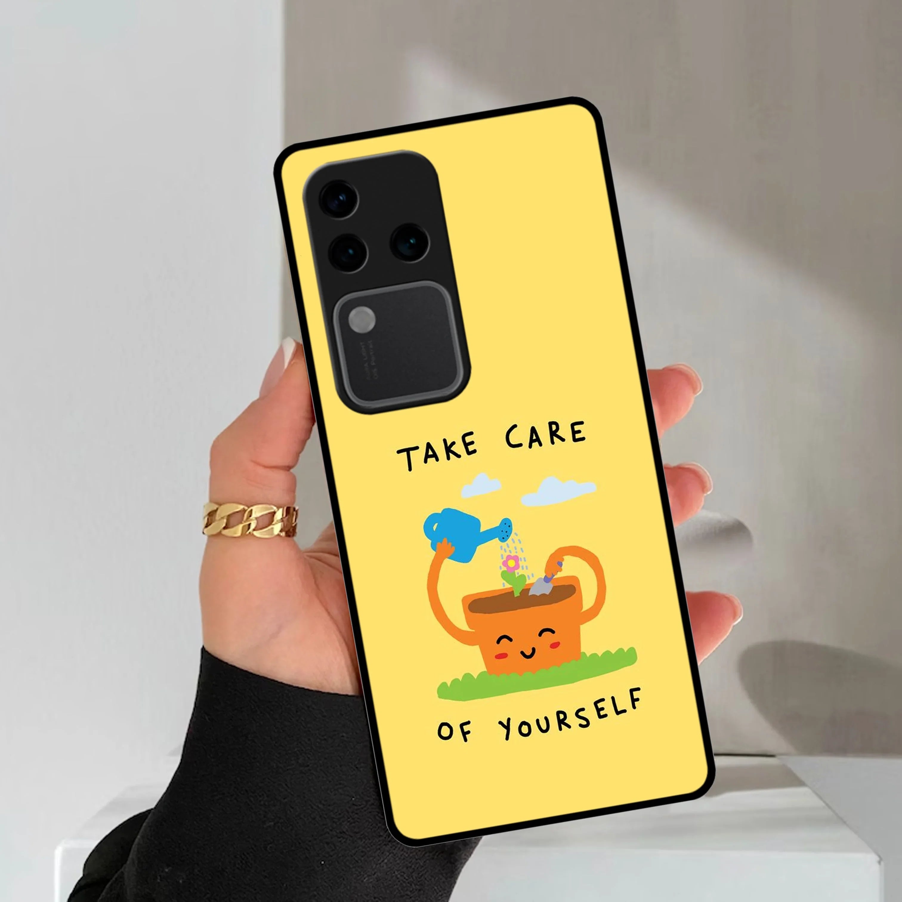 Take Care Glossy Metal Case Cover For Vivo - ShopOnCliQ